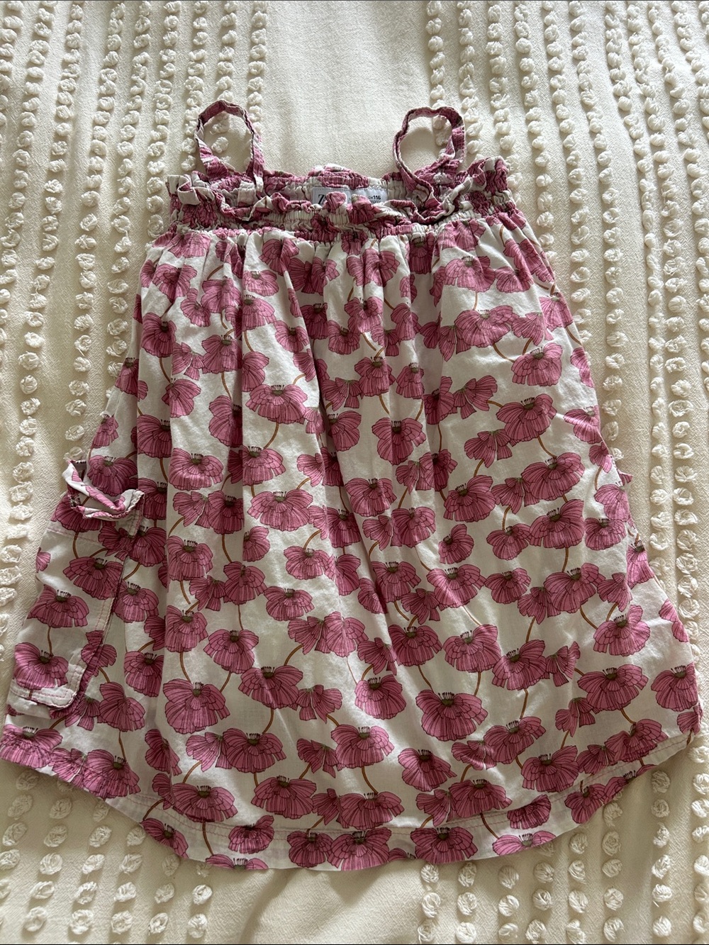 ZARA Pink Floral Smocked Sundress
